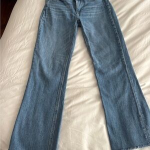 Paige Cropped Flare Blue Women's Jeans